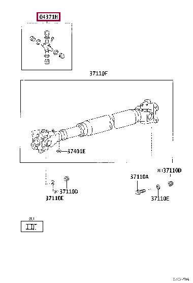 Toyota 04371-36050 Joint, propeller shaft 0437136050: Buy near me in Poland at 2407.PL - Good price!