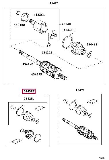 Toyota 04428-02410 Bellow, driveshaft 0442802410: Buy near me in Poland at 2407.PL - Good price!