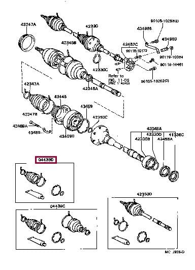 Toyota 04437-17030 Osłona przeciwpyłowa wału napędowego 0443717030: Dobra cena w Polsce na 2407.PL - Kup Teraz!