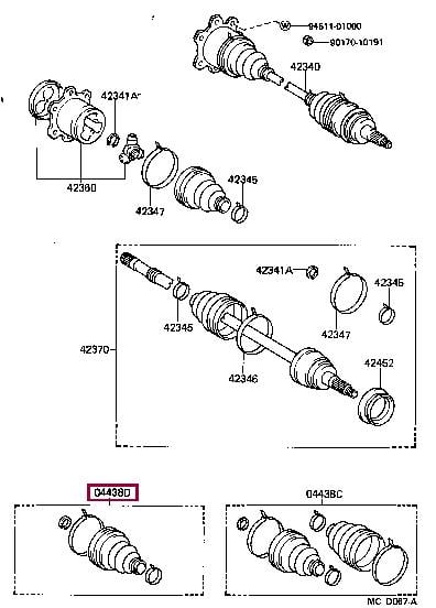 Toyota 04437-25011 Bellow, driveshaft 0443725011: Buy near me in Poland at 2407.PL - Good price!