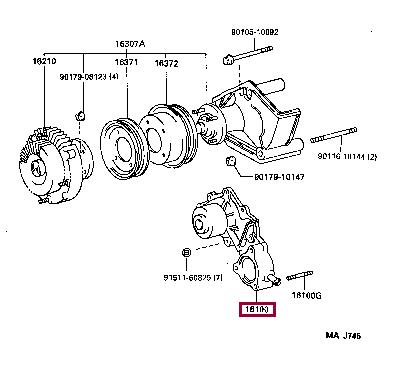 Toyota 16100-69545 Wasserpumpe 1610069545: Kaufen Sie zu einem guten Preis in Polen bei 2407.PL!