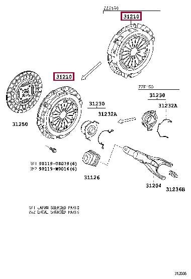 Toyota 31210-02200 Clutch thrust plate 3121002200: Buy near me in Poland at 2407.PL - Good price!