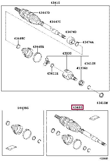 Toyota 4346009V40 CV joint 4346009V40: Buy near me at 2407.PL in Poland at an Affordable price!