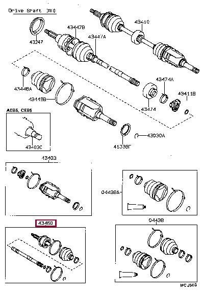 Toyota 43470-49025 Przegub homokinetyczny 4347049025: Dobra cena w Polsce na 2407.PL - Kup Teraz!