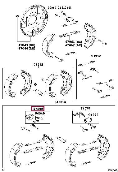 Toyota 47550-09100 Цилиндр тормозной, колесный 4755009100: Отличная цена - Купить в Польше на 2407.PL!