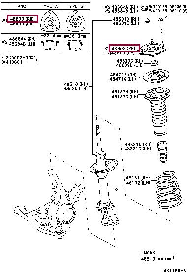 Toyota 48609-52011 Suspension Strut Support Mount 4860952011: Buy near me at 2407.PL in Poland at an Affordable price!