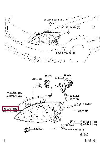 Toyota 81130-8Y004 Headlamp 811308Y004: Buy near me in Poland at 2407.PL - Good price!