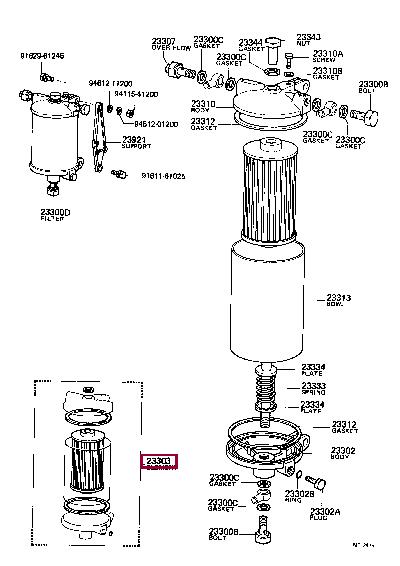 Toyota 04234-76010 Fuel filter 0423476010: Buy near me in Poland at 2407.PL - Good price!