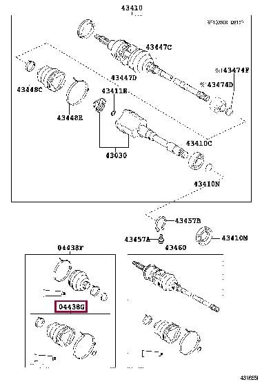 Toyota 04437-50030 Bellow, driveshaft 0443750030: Buy near me in Poland at 2407.PL - Good price!