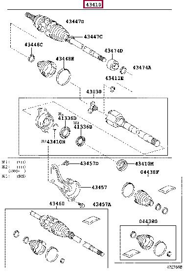 Toyota 43410-05460 Вал приводной 4341005460: Отличная цена - Купить в Польше на 2407.PL!