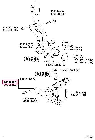 Toyota 48068-0H010 Track Control Arm 480680H010: Buy near me at 2407.PL in Poland at an Affordable price!