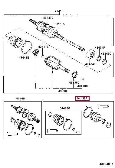 Toyota 04438-02081 Bellow, driveshaft 0443802081: Buy near me in Poland at 2407.PL - Good price!