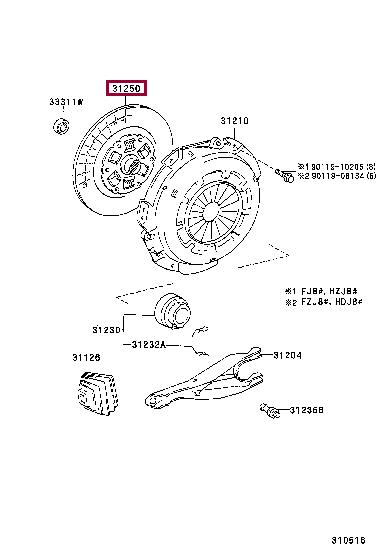 Toyota 31250-60401 Clutch disc 3125060401: Buy near me in Poland at 2407.PL - Good price!