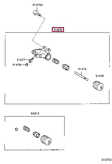 Toyota 31470-42030 Цилиндр сцепления, рабочий 3147042030: Купить в Польше - Отличная цена на 2407.PL!