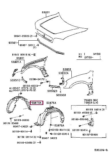 Toyota 53875-42012 Inner wing panel 5387542012: Buy near me in Poland at 2407.PL - Good price!