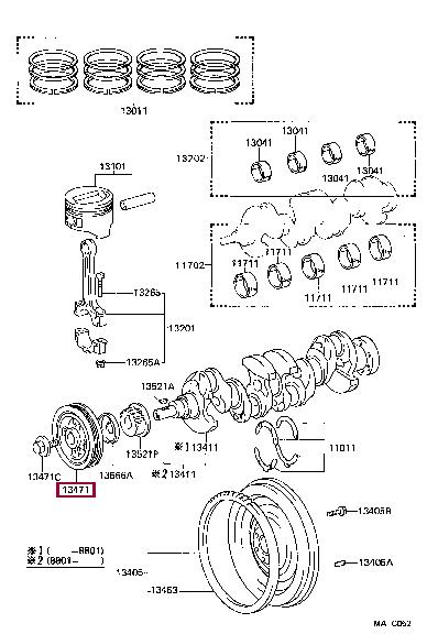 Toyota 13470-11030 Pulley crankshaft 1347011030: Buy near me at 2407.PL in Poland at an Affordable price!
