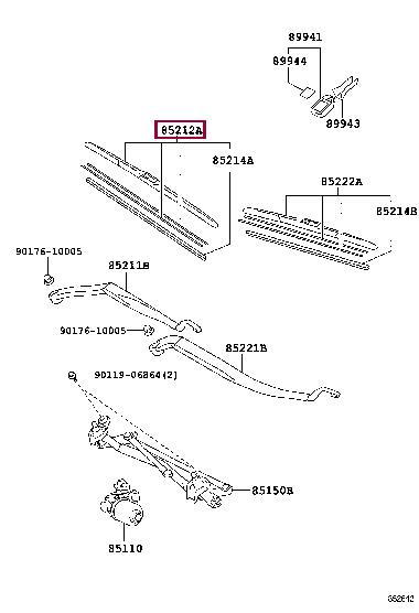 Toyota 8522233260 Щітка склоочисника 8522233260: Купити у Польщі - Добра ціна на 2407.PL!