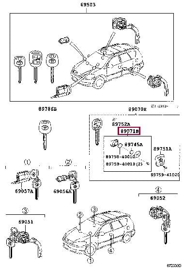 Toyota 89071-42050 Module set, transmitter sub-assy, door control 8907142050: Dobra cena w Polsce na 2407.PL - Kup Teraz!