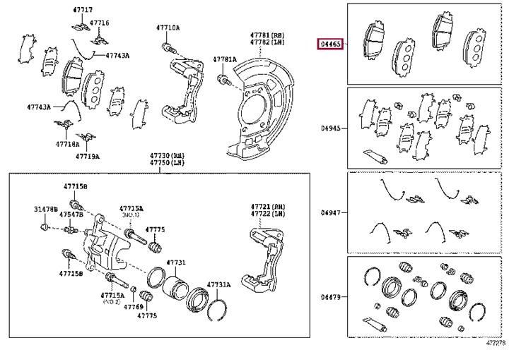 Toyota 04465-33160 Brake Pad Set, disc brake 0446533160: Buy near me in Poland at 2407.PL - Good price!