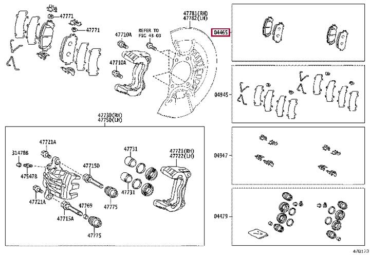 Toyota 04465-33480 Klocki hamulcowe, zestaw 0446533480: Atrakcyjna cena w Polsce na 2407.PL - Zamów teraz!