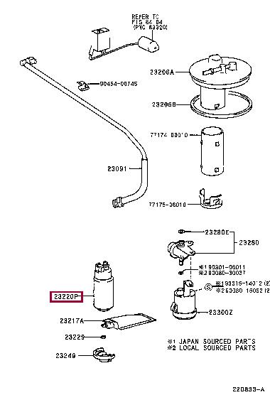 Toyota 23221-0A040 Fuel pump 232210A040: Buy near me in Poland at 2407.PL - Good price!