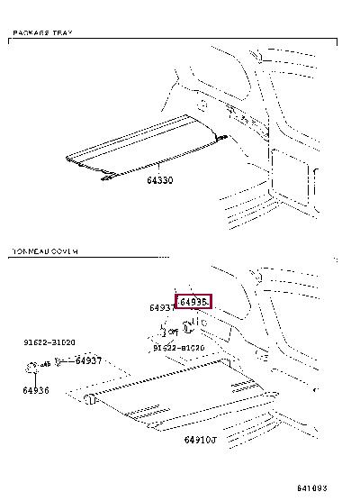 Toyota 64935-60040-B0 Bracket for fastening the luggage compartment cover 6493560040B0: Buy near me in Poland at 2407.PL - Good price!