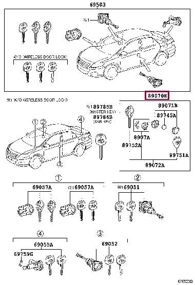 Toyota 89070-33D91 TRANSMITTER ASSY, DOOR CONTROL 8907033D91: Buy near me in Poland at 2407.PL - Good price!
