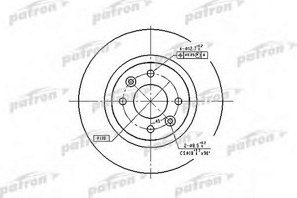 Patron PBD1017 Front brake disc ventilated PBD1017: Buy near me in Poland at 2407.PL - Good price!