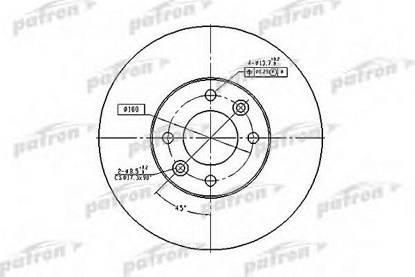 Patron PBD1032 Front brake disc ventilated PBD1032: Buy near me in Poland at 2407.PL - Good price!