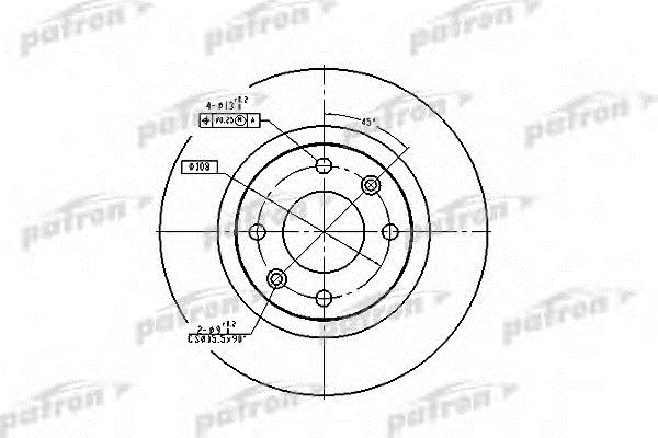 Patron PBD1216 Unventilated front brake disc PBD1216: Buy near me in Poland at 2407.PL - Good price!