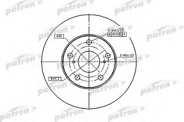Patron PBD1431 Front brake disc ventilated PBD1431: Buy near me in Poland at 2407.PL - Good price!