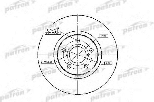 Patron PBD1437 Front brake disc ventilated PBD1437: Buy near me in Poland at 2407.PL - Good price!