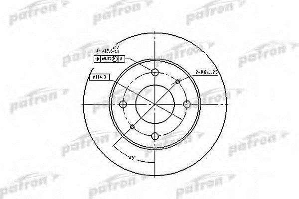Patron PBD1443 Front brake disc ventilated PBD1443: Buy near me in Poland at 2407.PL - Good price!