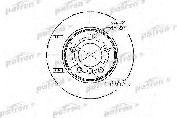 Patron PBD1539 Rear brake disc, non-ventilated PBD1539: Buy near me at 2407.PL in Poland at an Affordable price!