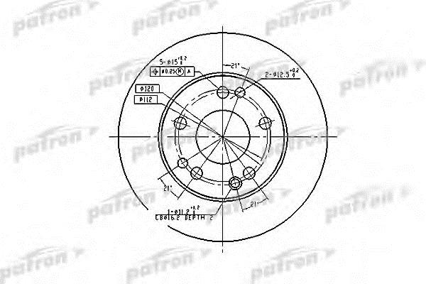 Patron PBD1584 Unventilated front brake disc PBD1584: Buy near me in Poland at 2407.PL - Good price!