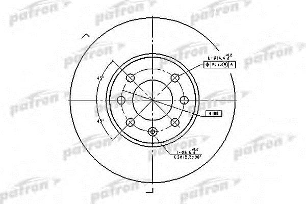 Patron PBD1609 Front brake disc ventilated PBD1609: Buy near me in Poland at 2407.PL - Good price!