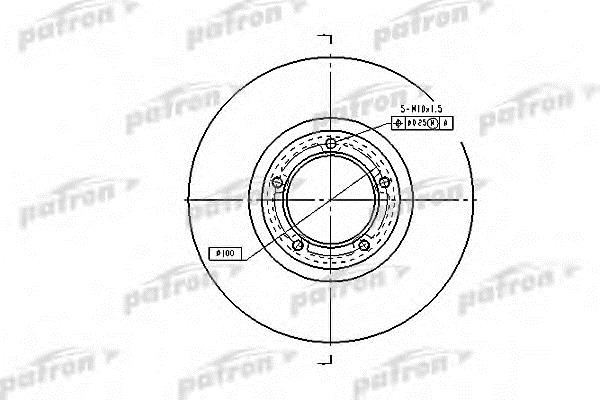 Patron PBD1622 Front brake disc ventilated PBD1622: Buy near me in Poland at 2407.PL - Good price!