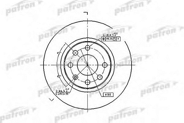 Patron PBD1625 Front brake disc ventilated PBD1625: Buy near me in Poland at 2407.PL - Good price!