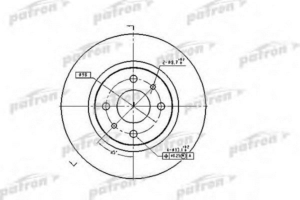 Patron PBD1747 Unventilated front brake disc PBD1747: Buy near me in Poland at 2407.PL - Good price!