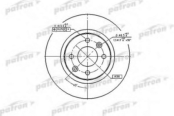 Patron PBD2586 Front brake disc ventilated PBD2586: Buy near me in Poland at 2407.PL - Good price!