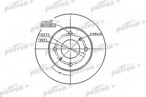 Patron PBD2591 Front brake disc ventilated PBD2591: Buy near me in Poland at 2407.PL - Good price!