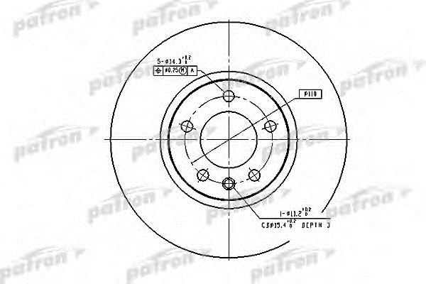 Patron PBD2645 Front brake disc ventilated PBD2645: Buy near me in Poland at 2407.PL - Good price!