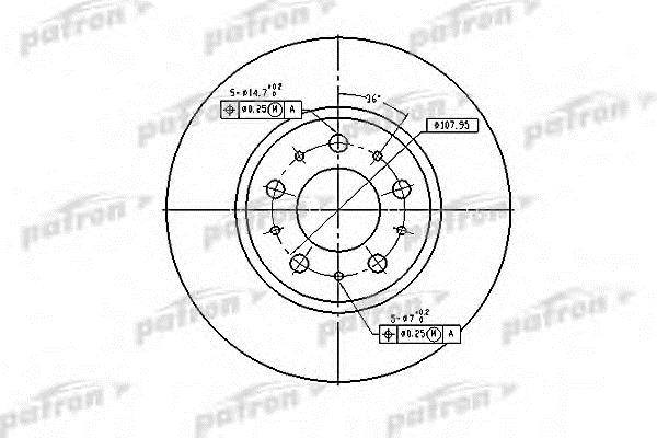 Patron PBD2671 Тормозной диск передний вентилируемый PBD2671: Отличная цена - Купить в Польше на 2407.PL!