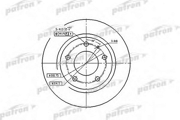 Patron PBD2705 Rear brake disc, non-ventilated PBD2705: Buy near me in Poland at 2407.PL - Good price!