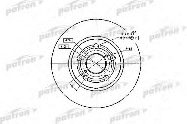 Patron PBD2742 Front brake disc ventilated PBD2742: Buy near me in Poland at 2407.PL - Good price!