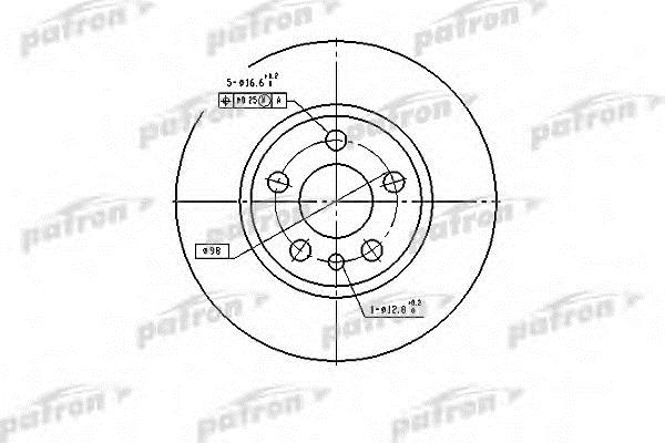 Patron PBD2754 Тормозной диск передний вентилируемый PBD2754: Отличная цена - Купить в Польше на 2407.PL!