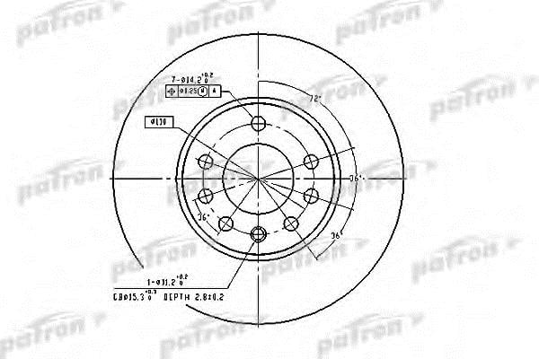 Patron PBD2778 Brake disc PBD2778: Buy near me at 2407.PL in Poland at an Affordable price!
