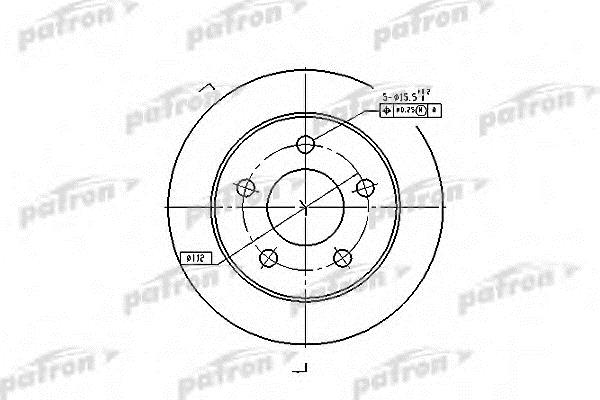 Patron PBD4038 Rear brake disc, non-ventilated PBD4038: Buy near me in Poland at 2407.PL - Good price!
