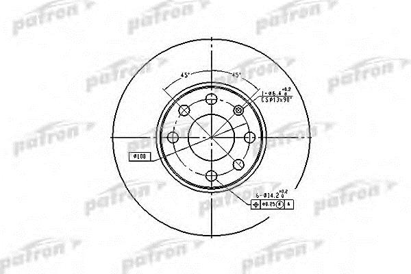 Patron PBD4042 Front brake disc ventilated PBD4042: Buy near me in Poland at 2407.PL - Good price!