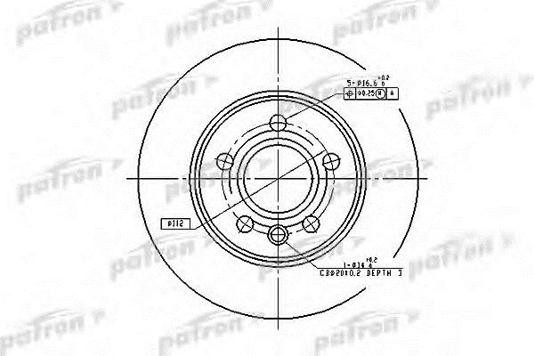 Patron PBD4047 Rear brake disc, non-ventilated PBD4047: Buy near me in Poland at 2407.PL - Good price!